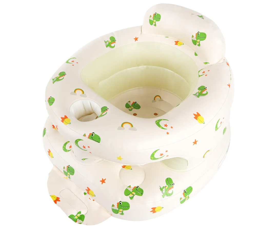 TDTOK Inflatable Baby Seat, Sit Me Floor Seat for Babies 3 Months Up, Inflatable Baby Chair with Fence & Built-in Air Pump for Home, Travel