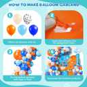 2 x Blue Dog Balloons Arch Garland Kit, 5th Birthday Party Decorations, DIY Blue Orange Nude White Dog Paw Print Balloons for Boys Girls Baby Shower Party Supplies