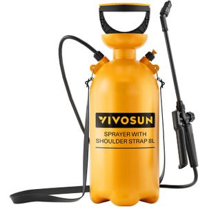 VIVOSUN 2.1Gal/8L Pump Pressure Sprayer, Pressurized Water Spray Bottle with Adjustable Shoulder Strap, Adjustable Nozzle, Safety Valve & Additional Seals, Ideal for Watering, Fertilizing, Cleaning