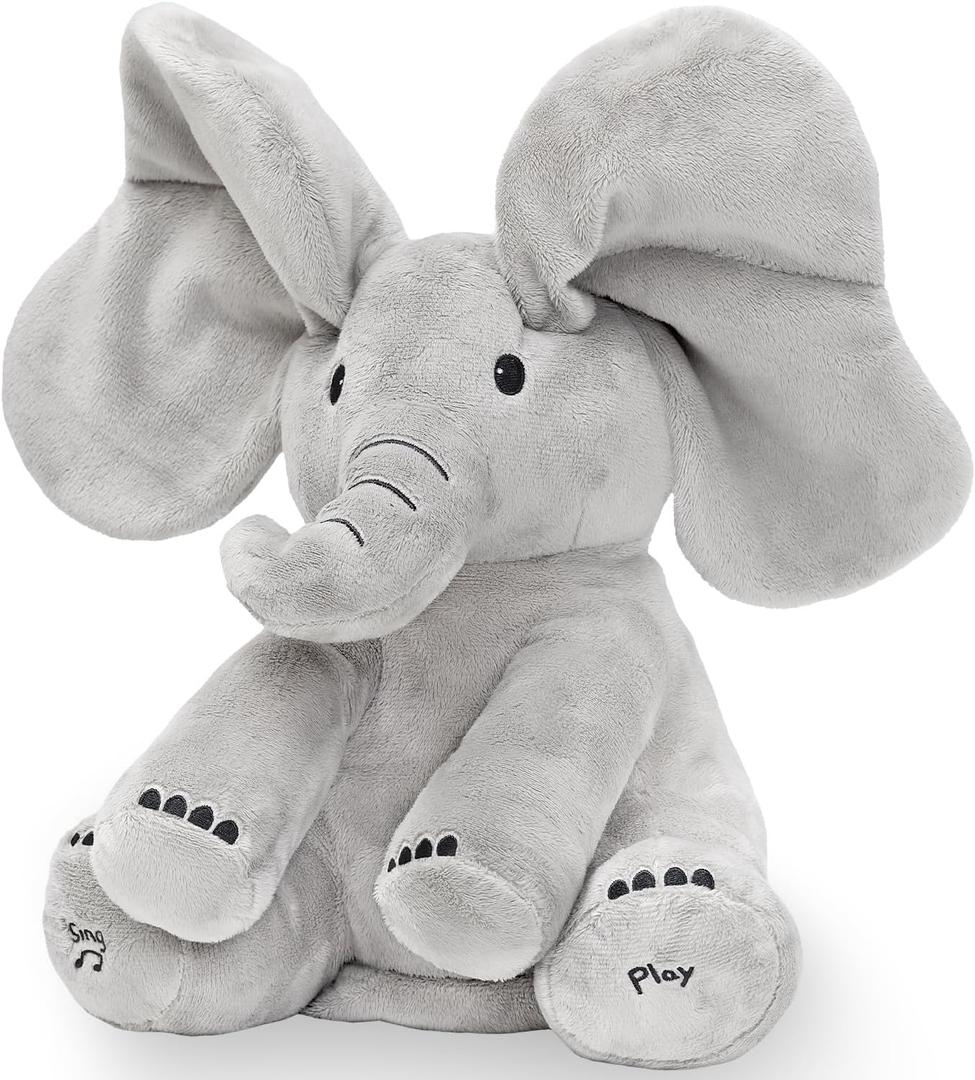 Tippi Peek a Boo Elephant Toy - Interactive Singing Elephant Teddy with Flapping Ears - for Newborn Baby Boys or Girls - Peekaboo Soft Toy for Babies 0-12 Months +, W30Cm X D30Cm X H33Cm