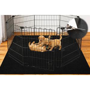 Huge Dog Playpen Mat, 60 in x74 in Dog Crate Mat Extra Large Reusable Puppy Training Pads for Under Crate Cages, Reusable Washable Waterproof Non-Slip Dogs Playpen Mats Pad for Floor Kennel Black