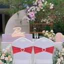 Red Chair Sashes 60 Pack Spandex Red Sashes for Chairs Universal Spandex Chair Sashes Bands with Heart Buckle Slider for Wedding Banquet Party Decorations