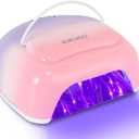 Professional Rechargeable UV LED Nail Lamp,96W Cordless UV Light for Gel Nails with Metallic Reflector & Metal Base, Fast Curing Lamp Manicure,Pedicure,Ideal for Nail Salon(Orange Purple)