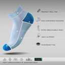 2 x BRISIRA Bamboo Viscose Compression High Ankle Socks Men Women Cushioned Anti Blister HIking Golf Arch Support Running Socks (Blue, XL)