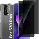 Geviaho 3 Pack  Pack For Galaxy S20 Plus Privacy Screen Protector with Camera Lens Protector,28° Anti-Spy, 9H Hardness Tempered Glass,3D Curved,High Sensitivity, Anti Glare For Samsung Galaxy S20 Plus (6.7 Inch)  10 Items