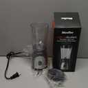 Mueller Personal Blender for Shakes and Smoothies with 15 Oz Travel Cup and Lid, Juices, Baby Food, Heavy-Duty Portable Blender & Food Processor, Grey (Gray)
