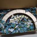 26 Inch Summer Spring Blue Ivory Lavender Flower Wreath for Front Door, Rustic and Farmhouse Wild Flowers Wreath for Inside and Outside, Coastal Blue Home Decorating