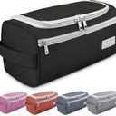 Emissary Travel Hanging Toiletry Bag, Lightweight Travel Makeup Organizer for Man and Women, Waterproof Cosmetic Makeup Bag Organizer with Hanging Hook for Accessories,Essentials, Toiletries (Black)