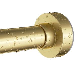 Emlaoe Gold Shower Curtain Rod 34-82 Inches(2.8-6.8ft) Never Rust Adjustable Shower Rod Spring Tension Non Slip No Drilling Shower Rods for Bathroom Garland Window