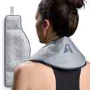 Flexible Neck Ice Pack Wrap 8" x 23", Soft Gel, Hands-Free | Soft gel ice pack for neck pain relief and cervical recovery, hands-free wrap design stays put during use, grey