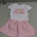Unique Baby Girls 3 Piece Snuggle Bunny Easter Romper Outfit Set (6 Months, Pink)