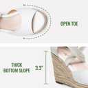 Vepose Women's Espadrille Wedge Sandals, Rome 882 Open Toe Lace Up Platform Wedges, Comfortable Ankle Wrap Heels for Summer, Wedding, Beach, Casual, Size 9.5