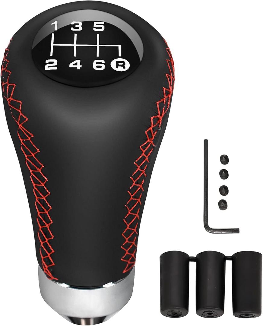 Universal Shift Knob 6 Speed Manual Gearbox Shift Knobs Fit for Most Car Transport VehiclesRed Line