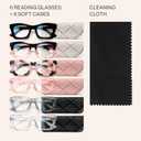 CCVOO 2.0 Style Reading Glasses for Women, Stylish Eyeglasses, Blue Light Readers, Cheaters, (A1 Mix)