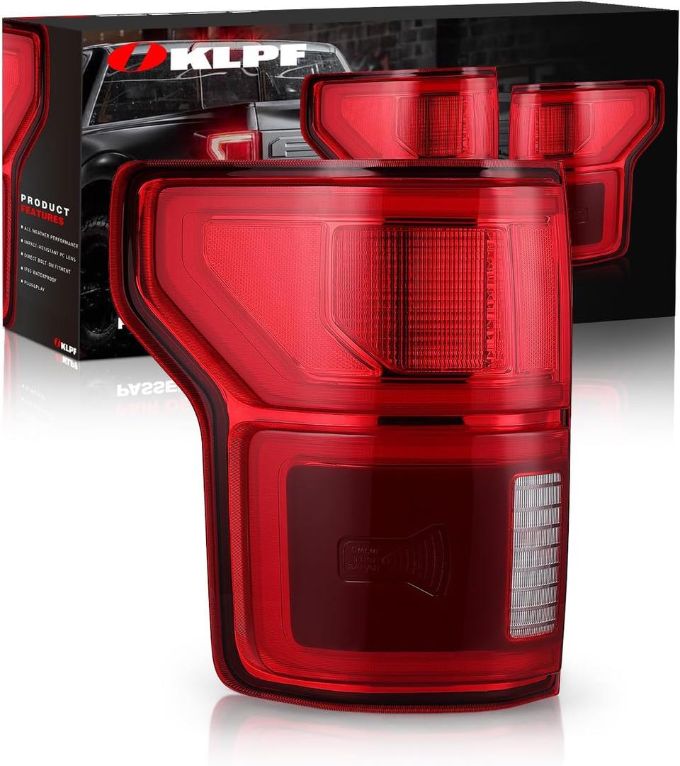 OKLPF LED Tail Light with Blind Spot Compatible With 2018 2019 2020 Ford F150 F-150 Replacement KL3Z13405B,Replacement Rear Brake Lamp Signal Assembly with Bulb,Left Driver Side