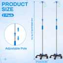TrelaCo 2 Pack Rolling IV Pole Stand Rack Stainless Steel IV Supplies with 4 Hook 2 Nets to Hold IV Bags, Adjustable Height from 45 to 78 Inches for Hospital Clinic Home(5 Legs Style)