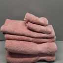 BIOWEAVES 100% Organic Cotton 6-Piece Luxury Bathroom Towels Set GOTS Certified 700 GSM, 2 Bath Towels, 2 Hand Towels & 2 Wash Cloths - Dusty Pink