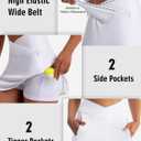 Golf Skirts for Women Crossover High Waisted Athletic Skirt Skorts Stretchy Golf Skirt with Shorts and 4 Pockets (White, M)