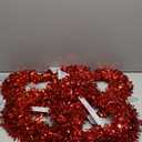 Holiday Home Valentine's Heart Tinsel Wreath with Arrow, Set of 4, Red Color