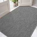 DEXI Dirt Trapper Door Mat, 48x72 Washable Doormat, Dirt Resistant and Absorbent, Easy Clean Low-Profile Floor Rugs for Entryway, Front Door, and Inside Entrance, Dark Grey
