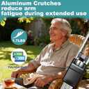 Aluminum Crutches for Adults & Seniors, Adjustable Crutches for Walking, Comfortable Lightweight Crutch with Underarm Pad & Crutch Bag & Hand Grip, 300 LB Weight Capacity, Fitting 5'8"-6'6", 1 Pair