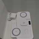 Dual Phone Magnetic Wireless Charging Station for Apple Devices/Apple Ecosystem,with Auto-Switch 7-Color Light & Clock, Compatible with iPhone 17/16/15, for iWatch 11/10/9 & AirPods Pro3White