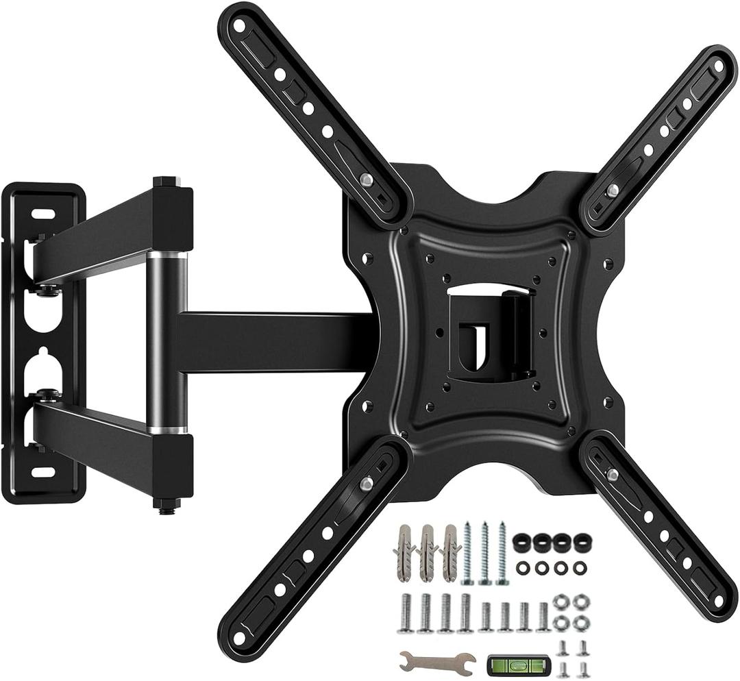 Gkyet Full Motion TV Wall Mount,Swivel Tilt Extension with Articulating Arms,Tvs Brackets for Wall Mount with VESA 400x400mm up to 66lbs Max,Universal TV Mount for 19-55 inch LED Monitors Flat Screen
