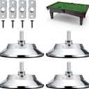 4 PCS Heavy Duty Billiard Table Leg Levelers, Adjustable Height 5 Inch Metal Leveling Feet, Furniture Leveling Risers with PE Base for Pool Table, Soccer Table, Air Hockey Table