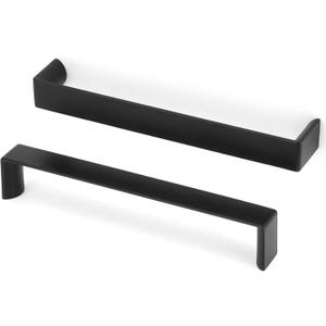 10 Pack 6-1/4 Inch Matte Black Cabinet Pulls Black Cabinet Handles Black Hardware for Kitchen Cabinets 1648 Drawer Bedroom Dresser Bathroom Vanity Cupboard