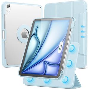 SPARIN Case for iPad Air 11 inch M3/ M2, iPad Air 7th/6th/5th/4th Gen (2025/2024/2022/2020) 10.9 inch,Case with Apple Pencil Holder, Detachable Magnetic Cover, Portrait and Landscape Stand, Blue