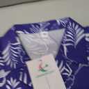 Cromoncent Boys' Funky Cuban Collar Shirt, Breathable Button-Up Summer Beach Shirt for Vacation, Palm Leaf Purple, 5-6Y