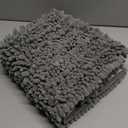 Yimobra Bathroom Rugs Non Slip Washable 24x17 Inch - Ultra Soft Absorbent Chenille Bath Mat, Quick Dry Shaggy Floor Carpet for Tub Shower, Gray Home Decor Accessories