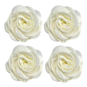 Sanrich Women's Brooches 4pcs Rose Flower Hair Clip Mexican Hair Flowers Clips Hairpin Brooch Tea Party Hats Headpieces (off white)