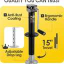 5000lbs A-Frame Trailer Jack, 20-24V Cordless Drill Compatible,15" Lift & 10" Adjustable Drop Leg for Camper, Boat and Utility Trailer