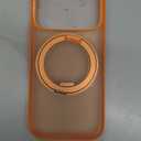 TORRAS 360 Magnetic Stand for iPhone 17 Pro Case, [Fit for MagSafe] [Rotatable Ring Kickstand] [4X Mil-Grade Shockproof] Slim Phone Cover, Camera Button, Cosmic Orange, Translucent, Ostand O3 Fitness