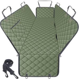 NECKORY Waterproof Dog Car Seat Cover for Back Seat - Durable, Scratch Proof Pet Hammock with Nonslip Design & Storage Pockets, Fits Cars, SUVs, Trucks- S, Green
