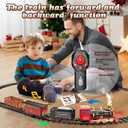 Hot Bee Train Set - Train Toys with Remote Control Trains for Boys with Smokes, Lights and Sound,Toy Train Set for Under Christmas Tree, Toddler Model Trains for 3 4 5 6 7 8+ Years Old Kids