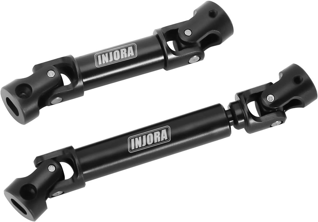 INJORA Drive Shaft Steel Black Front Rear Center Shaft with D Shaped Hole for TRX4M Defender Bronco 1/18 RC Crawler Upgrade, 22g/Set