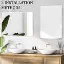 Frameless Rectangular Wall Mirror: Decorative Rectangle Mirrored Glass Vanity with Beveled Silver Edge for Bathroom Bedroom Livingroom Dining Room Entryway Hallway, 40 x 28 inch