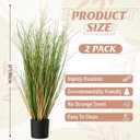 Jexine 2 Pcs 3 ft Tall Artificial Grass Plant Potted Artificial Greenery Floor Plants Faux Pampas Grass Tall in Pot for Housewarming Gift House Garden Bathroom Lobby Outdoor Decoration