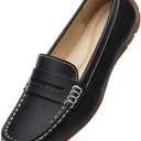 KORDAL Women's Comfortable & Lightweight Leather Penny Loafers Slip-Ons Cute Business Casual Dress Shoes Work Office Flats Everyday Walking Shoes Driving Mocs for Women US 8.5