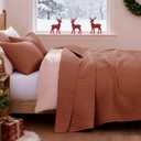WRENSONGE King Size Quilt-3 Pieces Lightweight Autumn Leaf Fall King Quilt Bedding Set for All Season, Soft Coverlet with 2 Pillow Shams Suitable for Bed & Couch