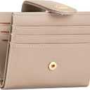 GEEAD Small Wallets for Women Slim Bifold Credit Card Holder Minimalist Zipper Coin Pocket (Khaki)