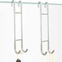 NINETREX Shower Door Hooks,Towel Hooks for Bathrooms Frameless Glass Door,Heavy Duty SUS 304 Stainless Steel Hook for Towels,Squeegee,Loofah,Shaver,Robe,2 Pack,Silver,10Inch (Brushed Nickel)