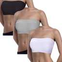 SATINIOR 4 Pieces Women Seamless Bandeau Bra Strapless Bralette Padded Tube Top Bra (S)
