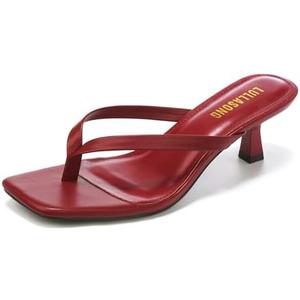 LULLASONG Women's Kitten Heels Sandals Square Open Toe Flip Flop Heels 1.8-2 Inch Heeled Sandals for Women 6.5
