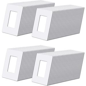 (100 Pack) BESTTEN USWP6 Matte Snow White Decorator Screwless Wall Plate, 1-Gang Decor Switch Plate, Decorative Outlet Cover, for Dimmer, USB, GFCI, Receptacle, Light Switch