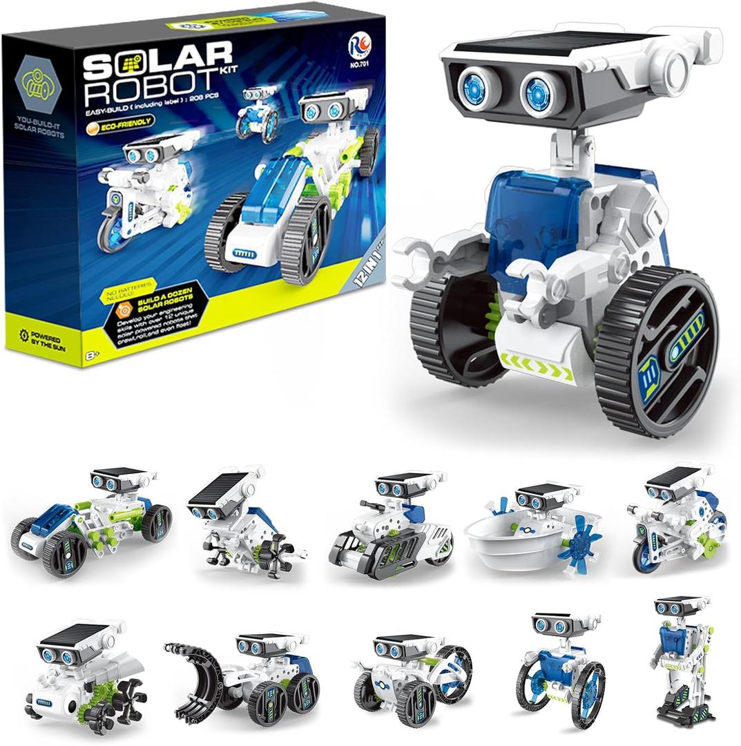12-in-1 Solar Robot Kit for Kids 8-12, STEM Projects for KidsDIY Building Toy Set & Science Kits for Kids Age 8-12 Boys & Girls Birthday