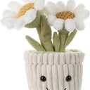 Apricot Lamb Soft Daisy Plant Plush Toy, Stuffed Green Pot, Kawaii Plushie for Kids 10 Inches