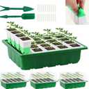 Sondiko Seed Starter Tray with Soft Silicone Cells, 80 Cells Seedling Trays Seed Startering Kit, 4 Pack Plant Starter Trays with Humidity Dome, Base Mini Greenhouse Germination Kit